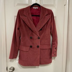 Conmoto corduroy blazer in a burnt pink color. Size Medium.